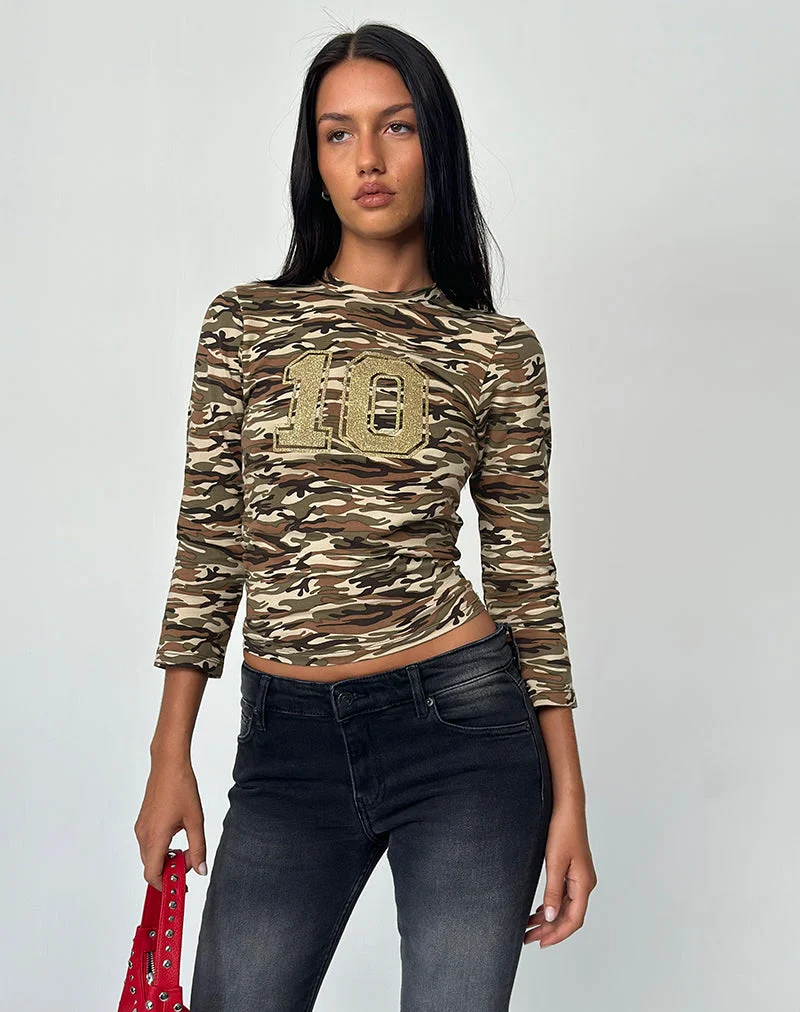 Top Biya en camouflage marron