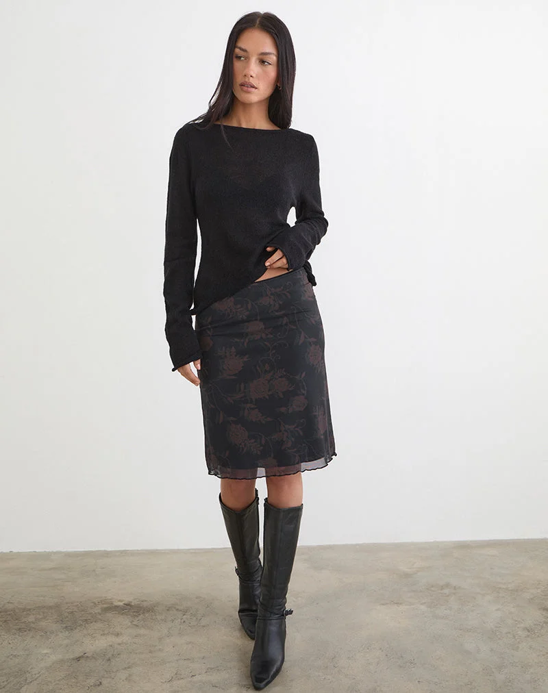 Jupe midi Rajhu en rose dynamique