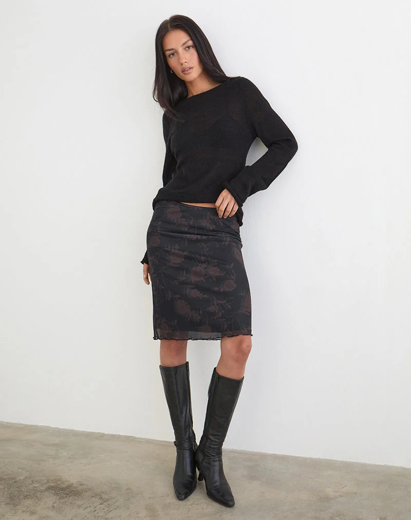 Jupe midi Rajhu en rose dynamique