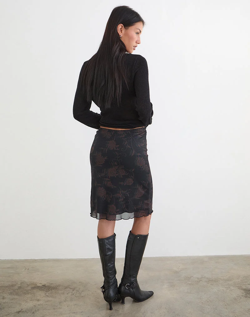 Jupe midi Rajhu en rose dynamique