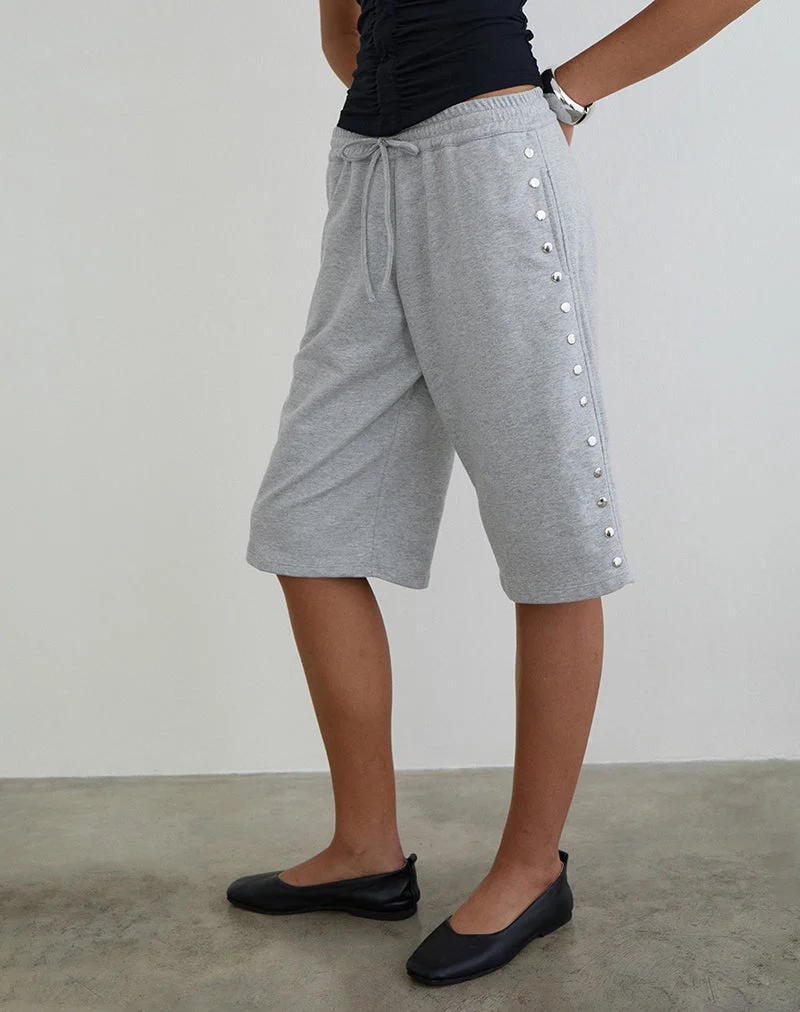 Short de basket Kether à clous gris chiné