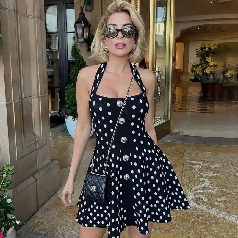 Robe été courte à pois style vintage