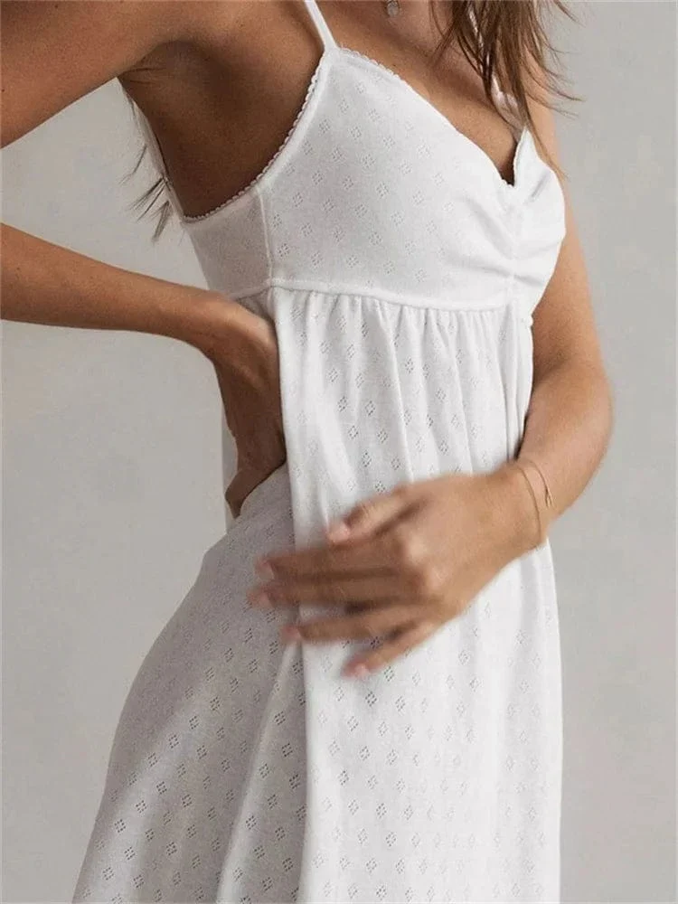 Robe blanche courte casual pour l'été