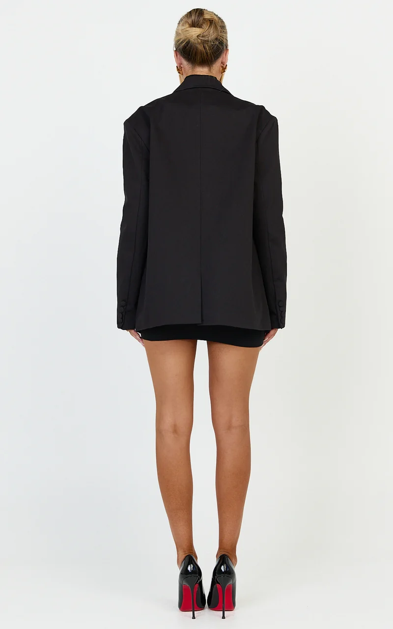 Virginia Jacket - Oversized Double Breasted Blazer in Black