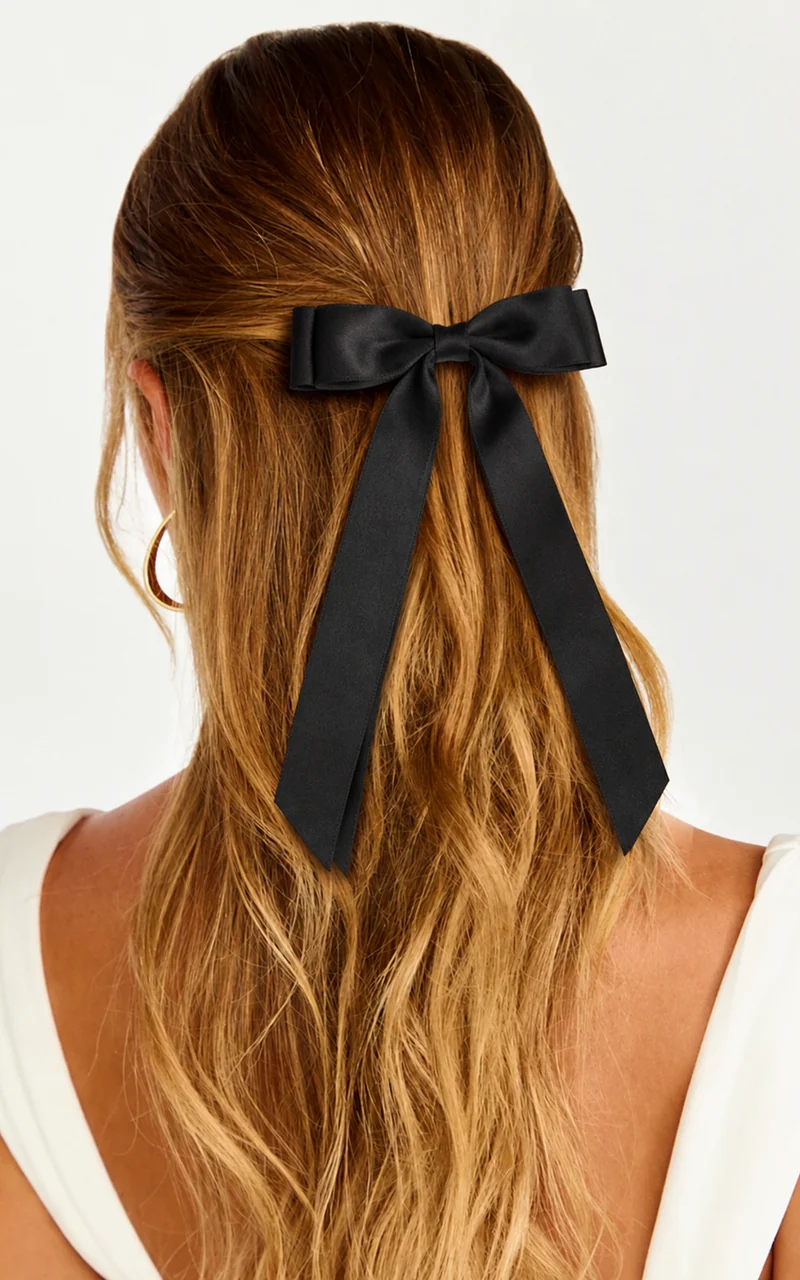Dolores Hair Clip - Ribbon Hair Clip in Black