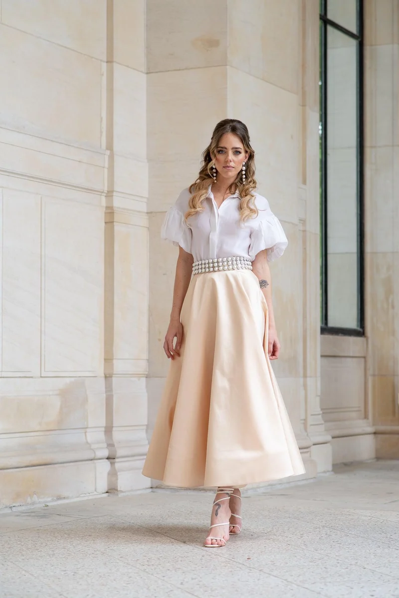 Jupe longue beige