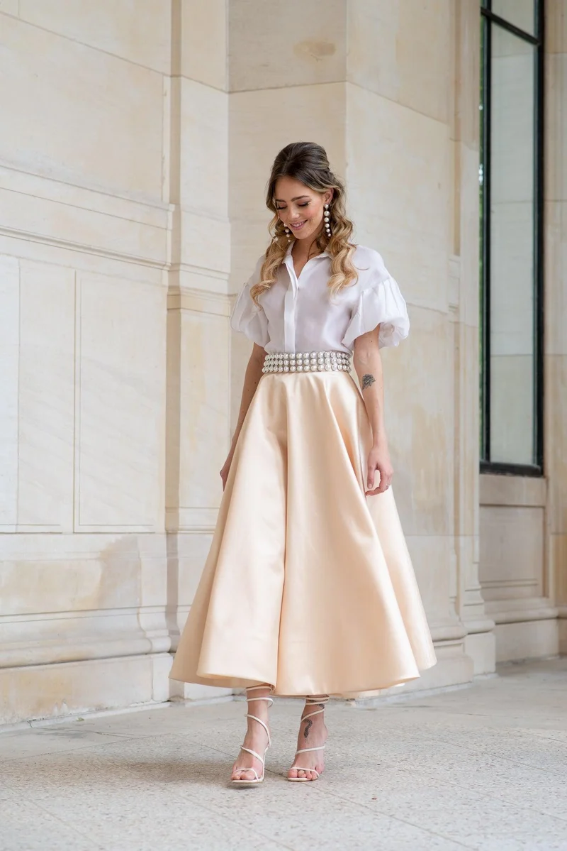 Jupe longue beige