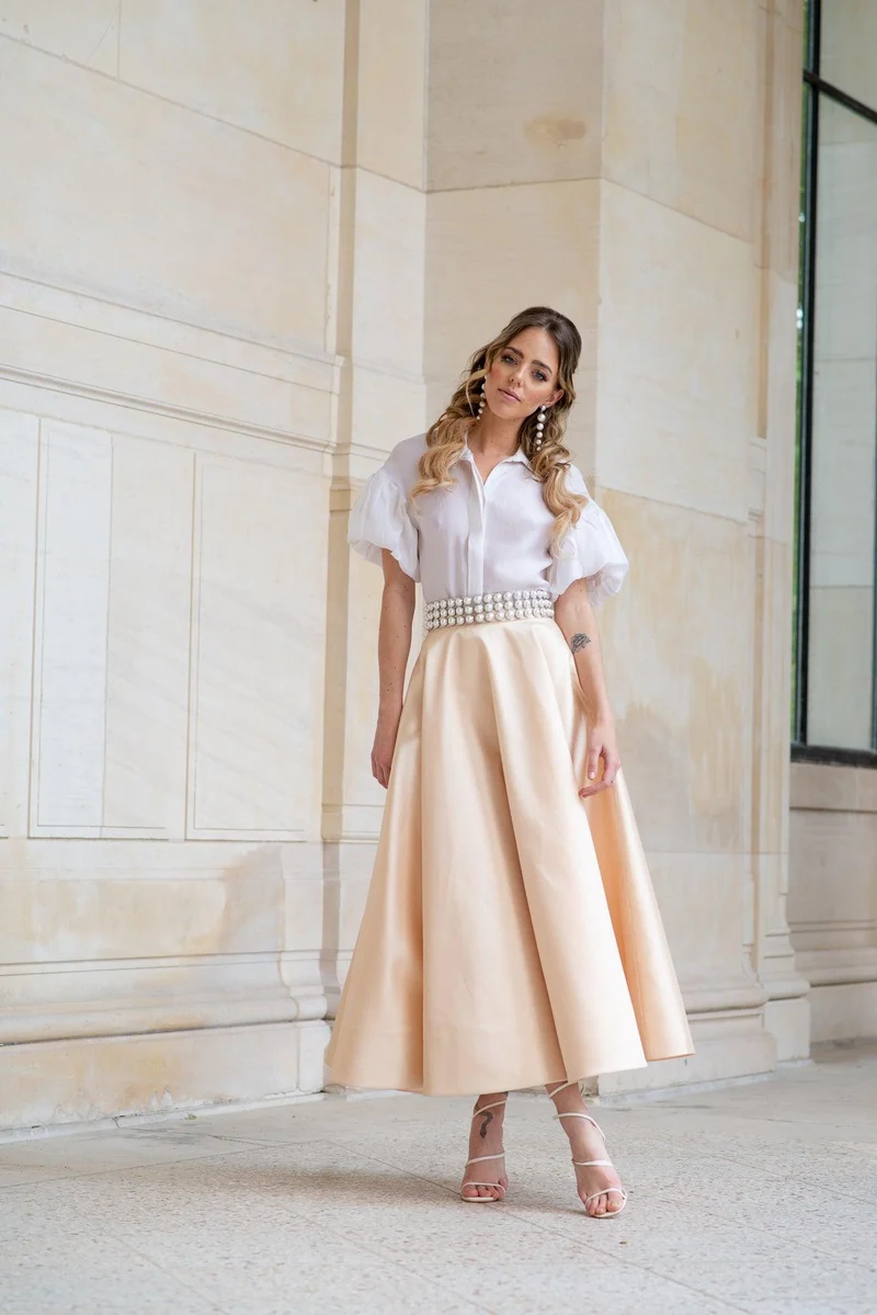 Jupe longue beige