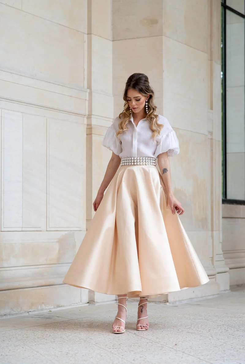 Jupe longue beige