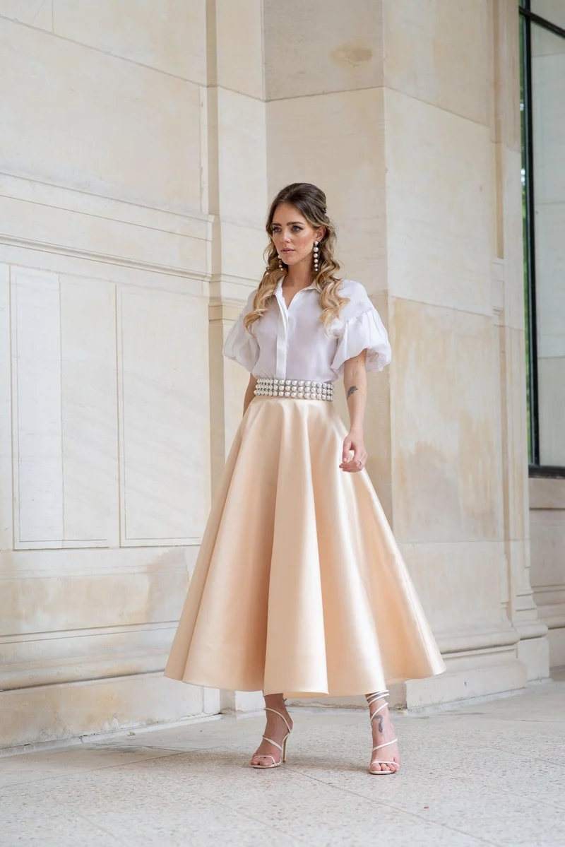 Jupe longue beige