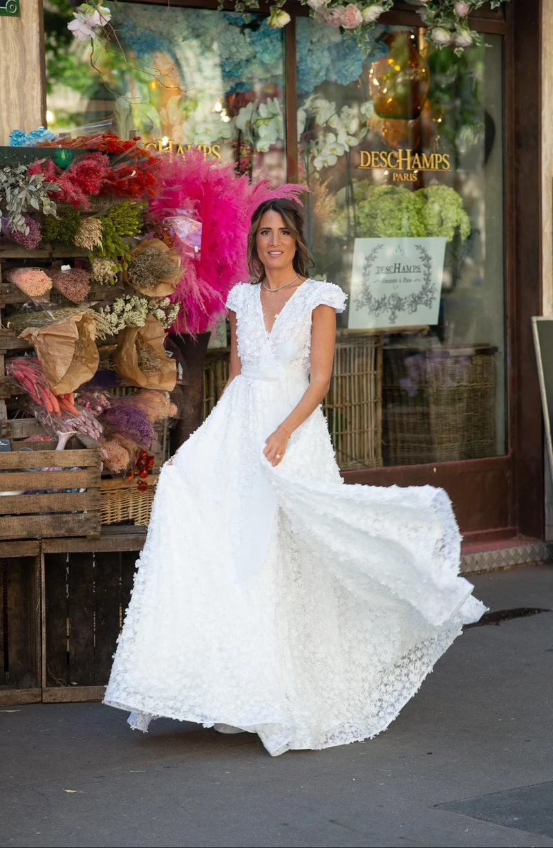 Robe Rimini fleurs blanches