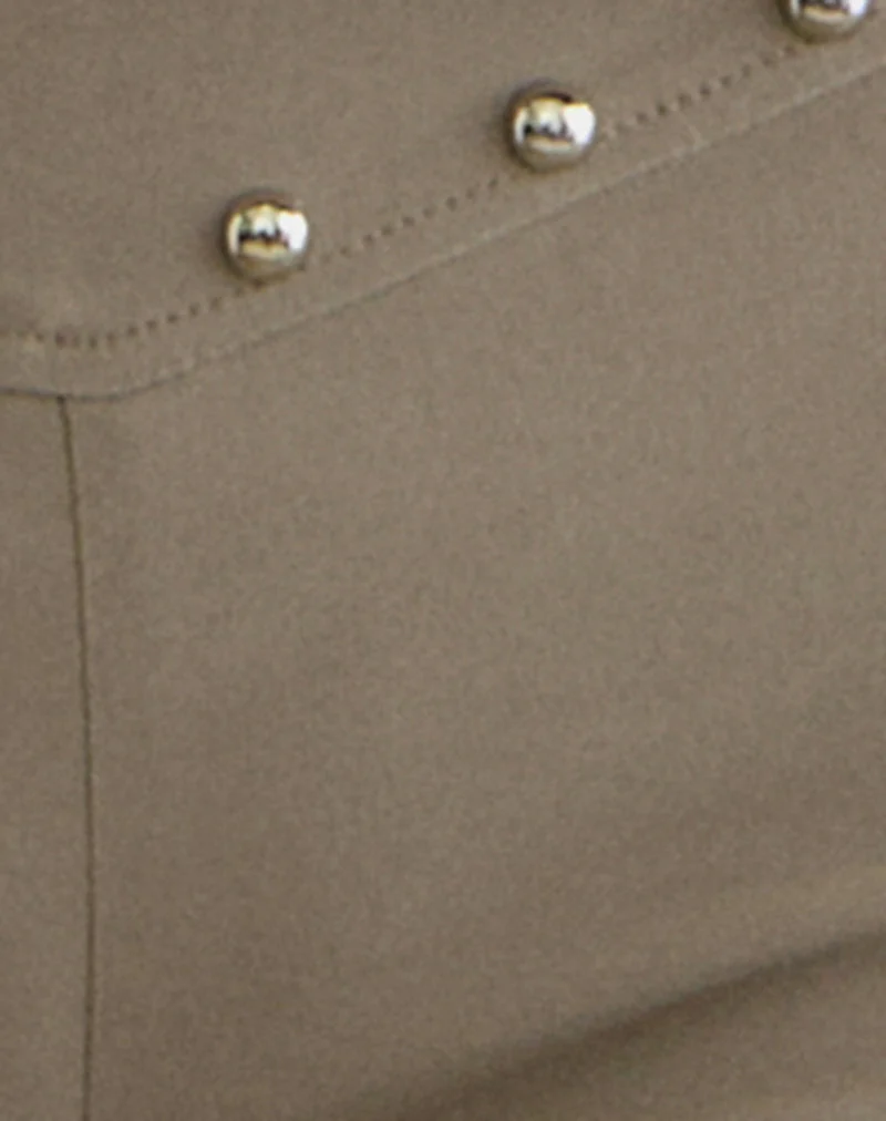 Pantalon Marta en tissu stretch taupe