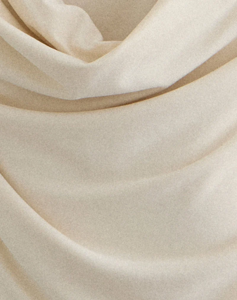 Haut dos nu Olinda en cupro, couleur crème