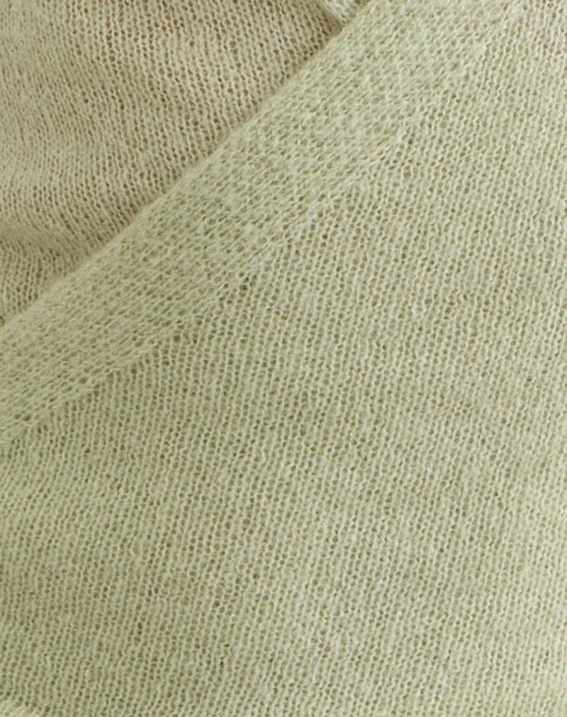 Haut Yoana en maille transparente, vert lys