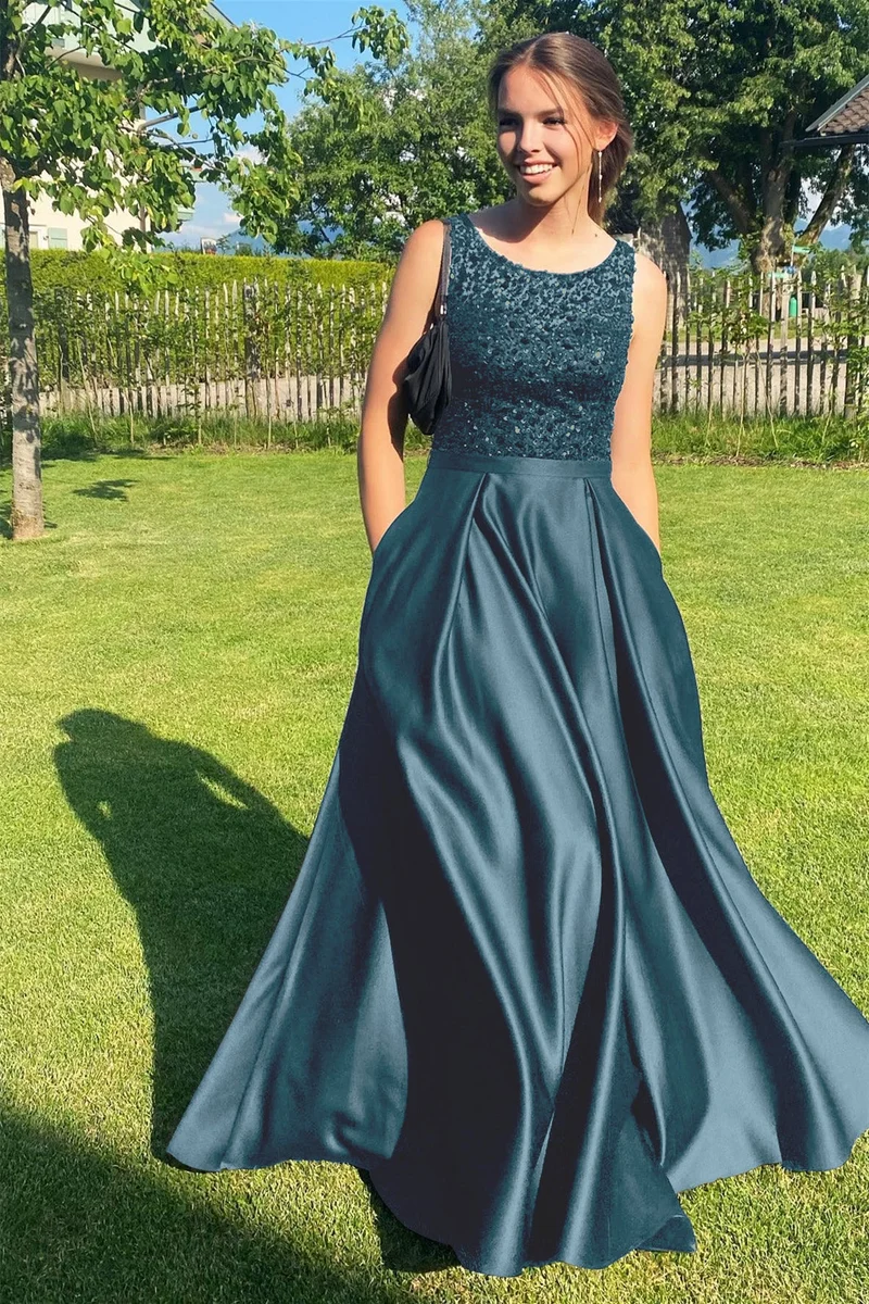Robe de bal longue noire élégante sans manches, style sirène, à paillettes, pour occasions spéciales