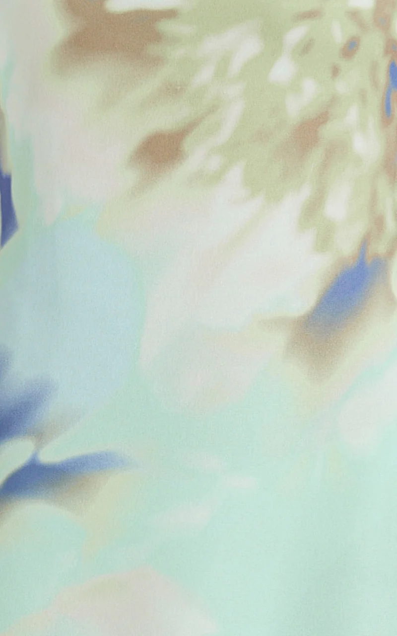 Adiana Maxi Dress - Floral Print Strapless Dress in Aquamarine Floral