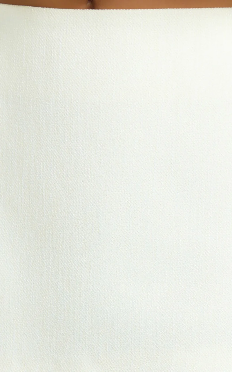 Halsey Mini Skirt - Tailored A Line Skirt in Cream