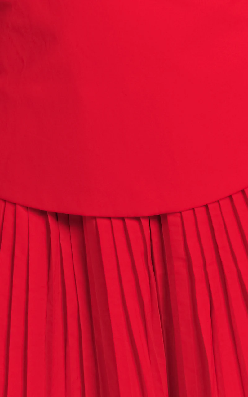 Izara Mini Dress - Off Shoulder Pleated Dress in Red
