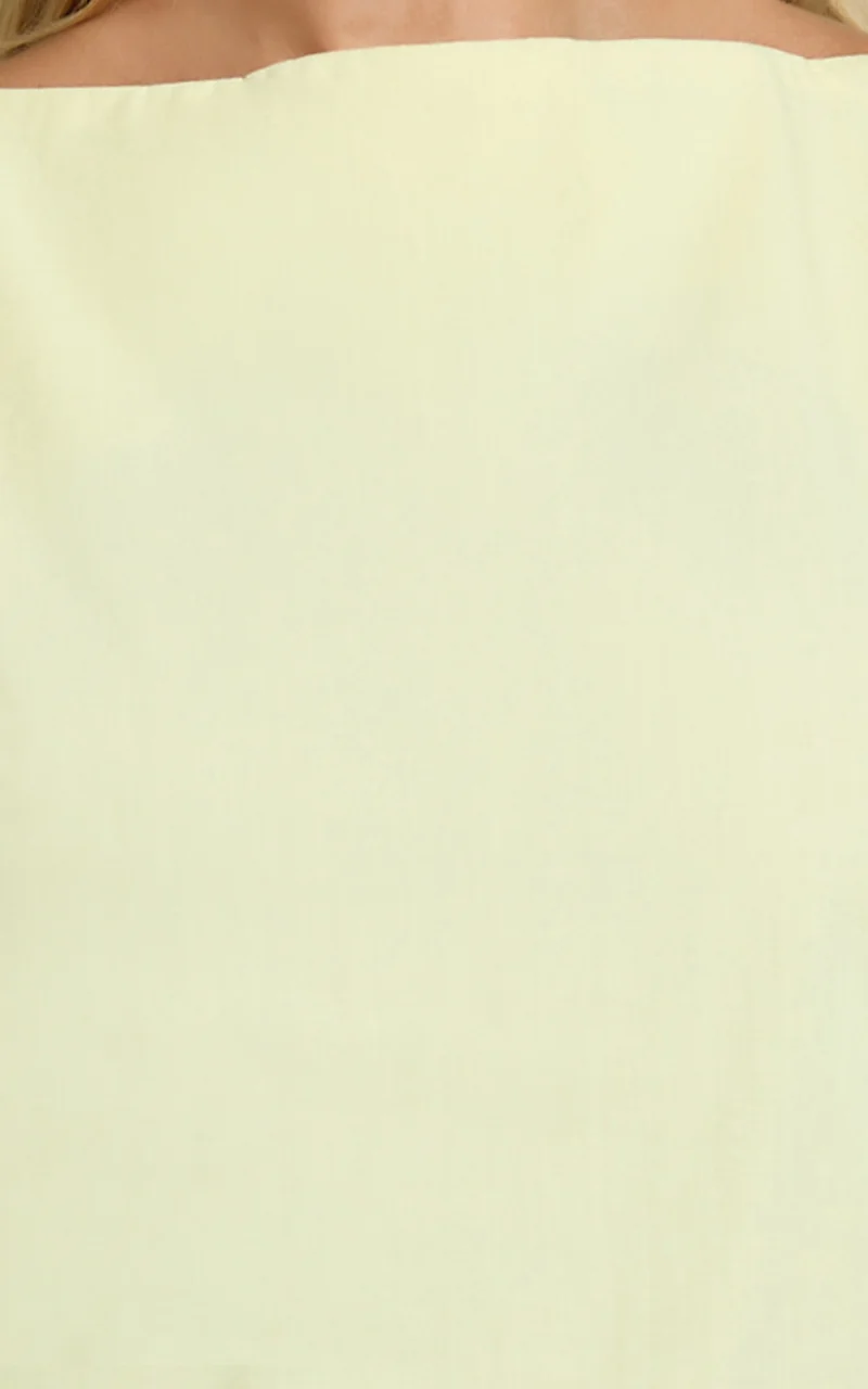 Winona Mini Dress - Boat Neck Smock Dress in Lemon