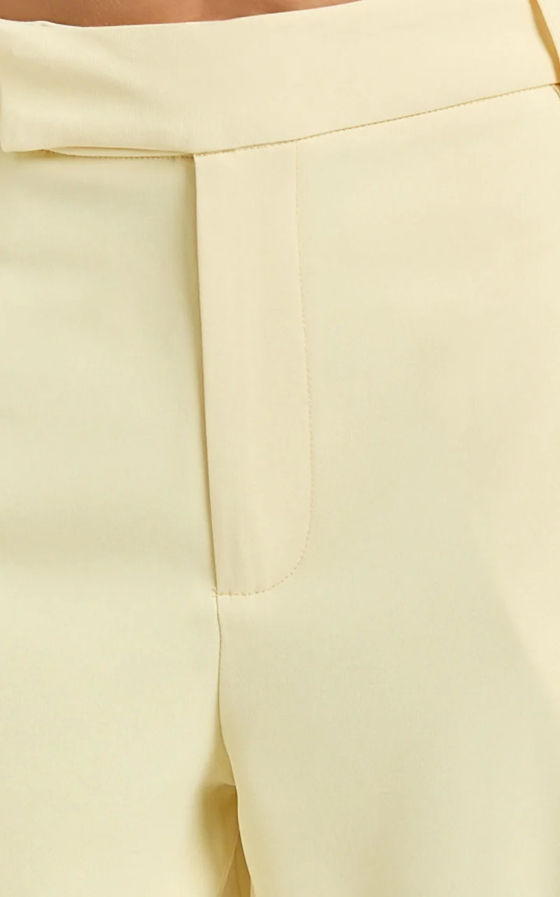 Selena Pants - High Waisted Wide Leg Tailored Pants in Lemon
