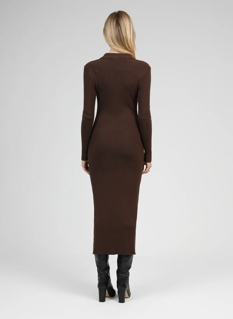 ROBE LONGUE NABOLO marron