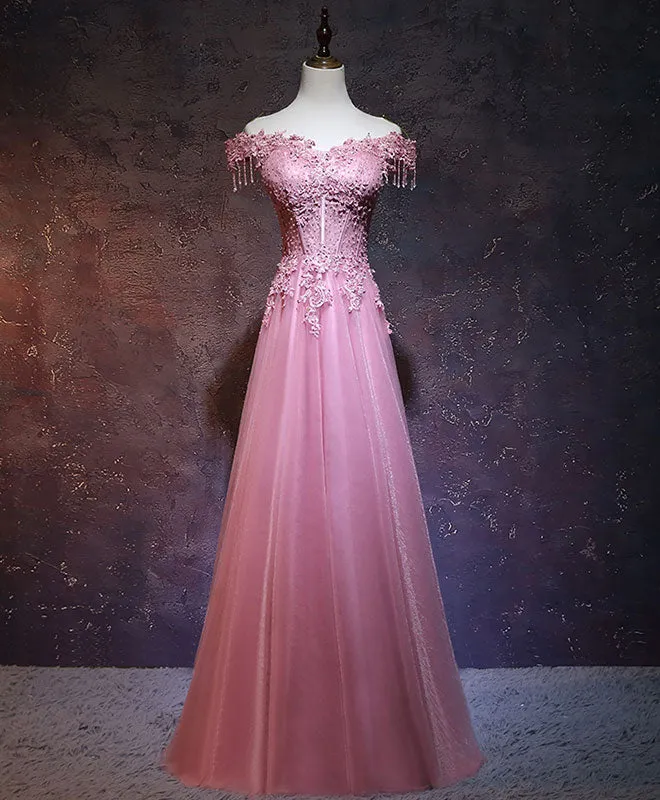 Robe de soirée longue bordeaux en tulle et dentelle à épaules dénudées