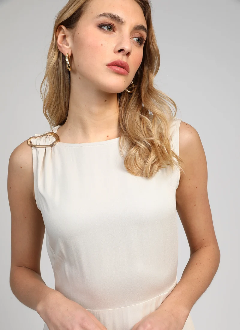 ROBE MIDI MYSTRAL ecru