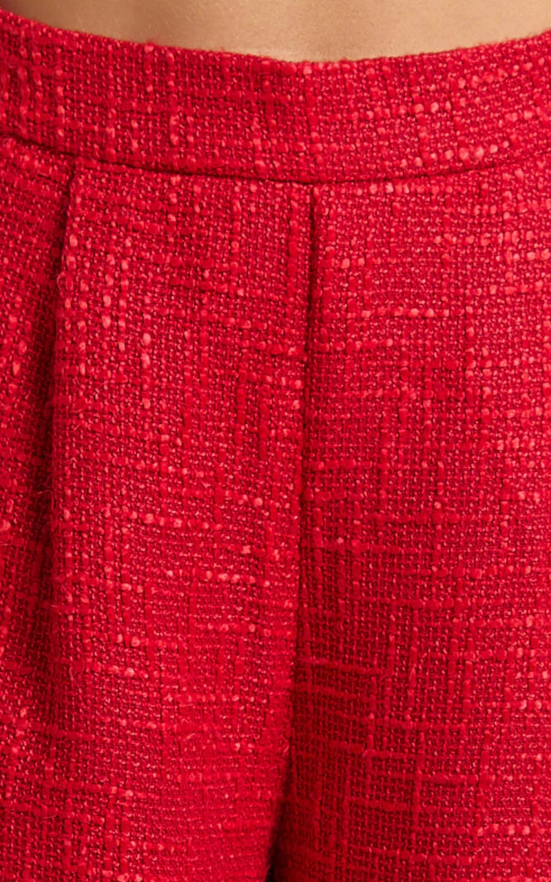 Sylvia Two Piece Set - Corset Top and High Waisted Wide Leg Pants Set in Red