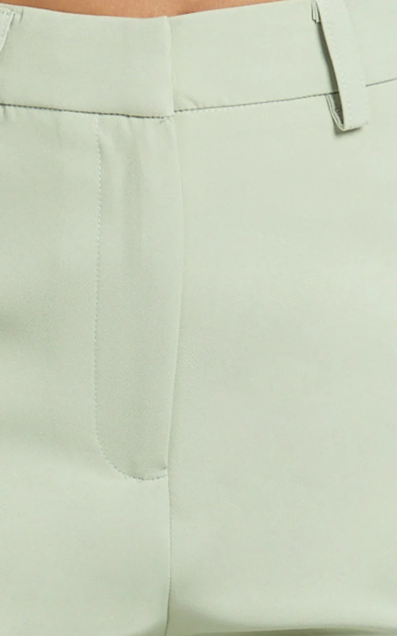 Hermie Pants - High Waisted Cropped Tailored Pants in Sage