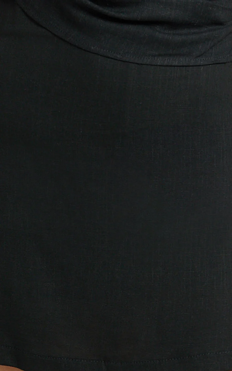 Robilyn Skort - Linen Look Skort in Black