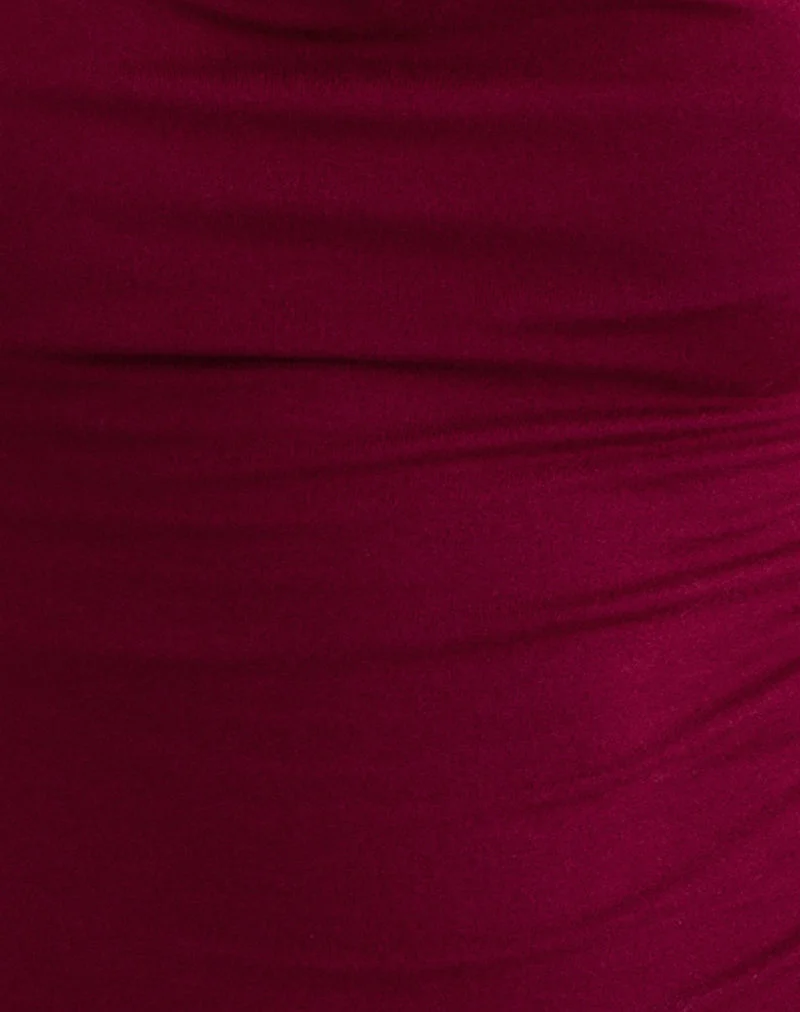 Imrie Open Back Top in Rayon Jersey Burgundy