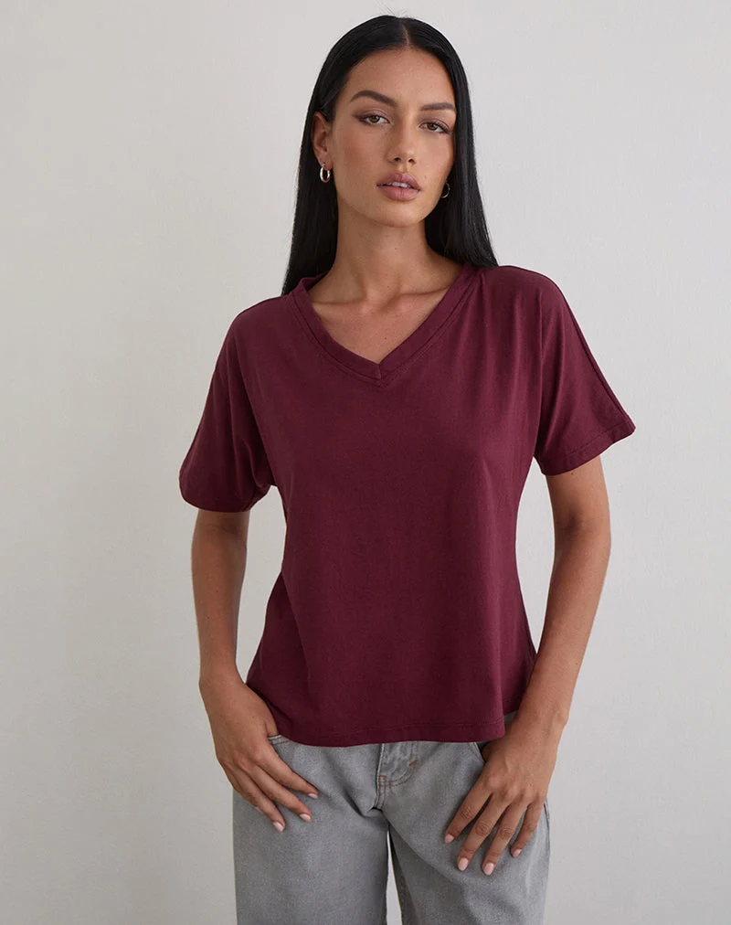 Top Viman en jersey marron