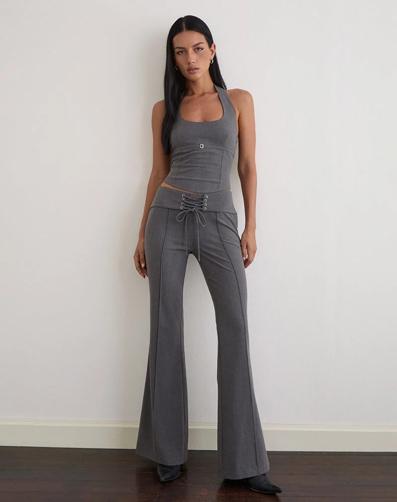Nasya Halter Top in Tailoring Charcoal