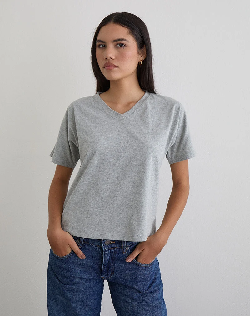 Top Viman en jersey gris chiné