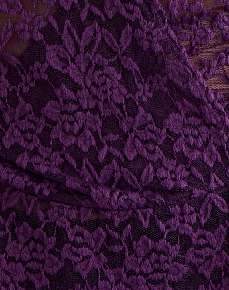 Alfaro - Top dos nu plongeant en dentelle - Violet
