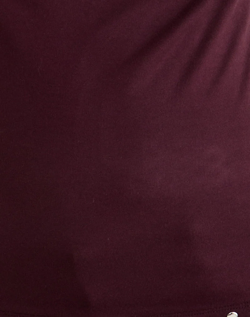 Slater Studded Top in Rayon Jersey Dark Plum