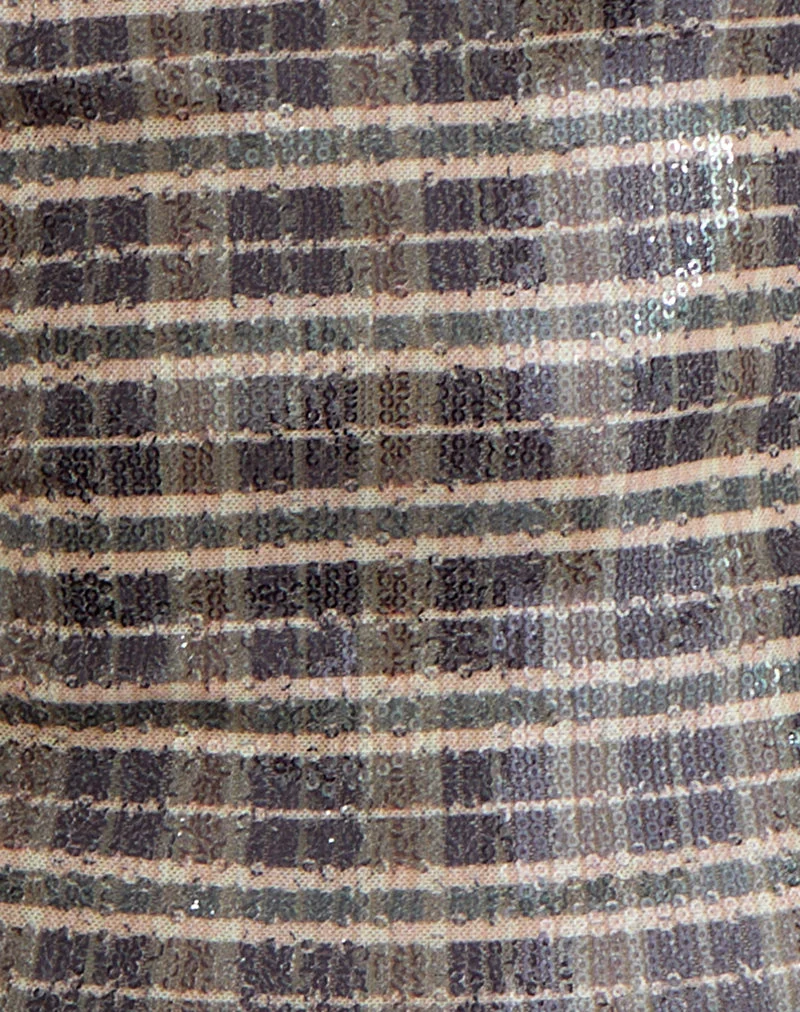 Erica Top in Sequin Vintage Check Brown