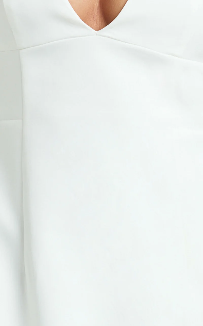 Karissa Mini Dress - V Neck Fit And Flare Dress in White