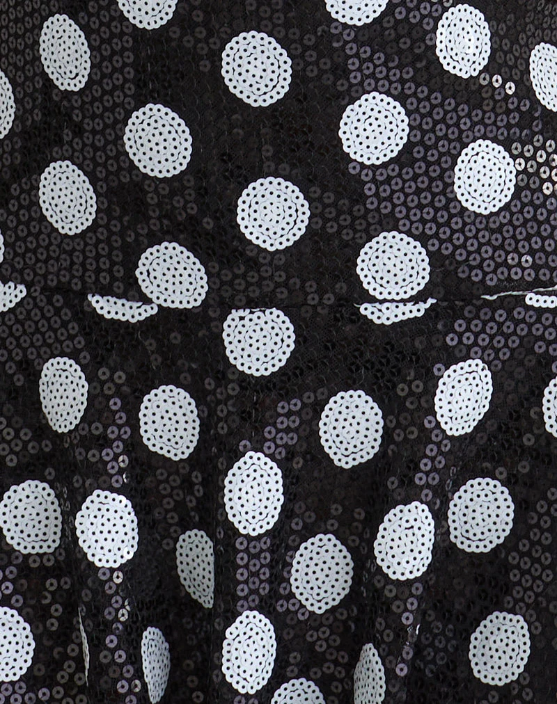 Mini robe Pipo en paillettes polka monochrome