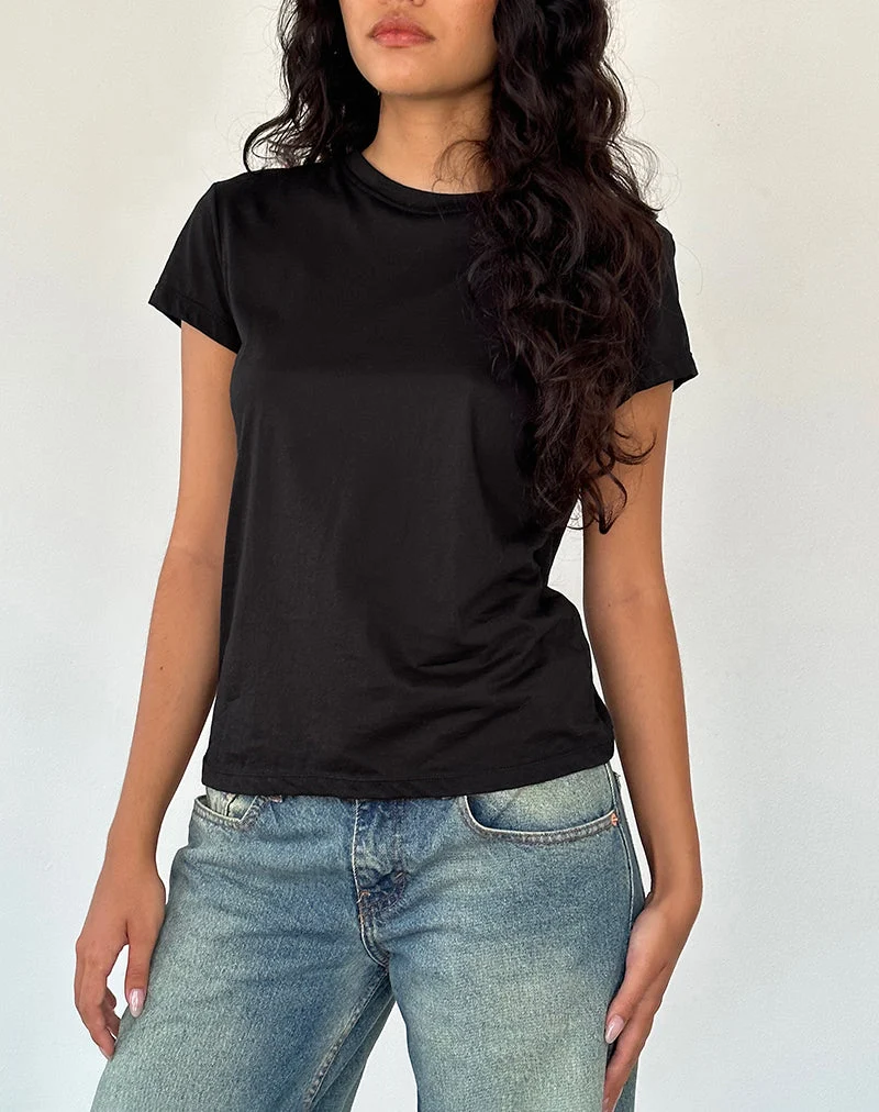 Clio Baggy Tee en jersey de tissu noir