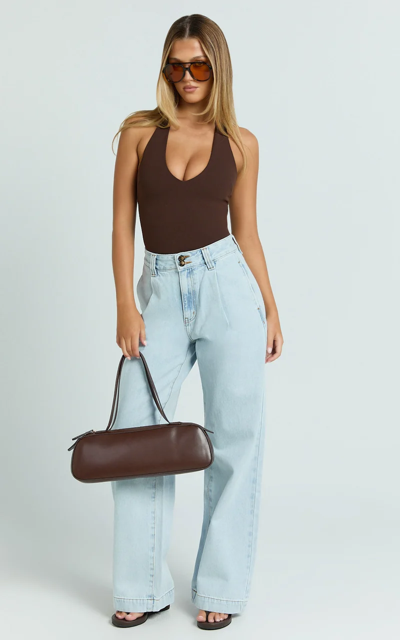 Fergie Jeans - Denim High Waisted Straight Leg Denim Jeans in Light Blue