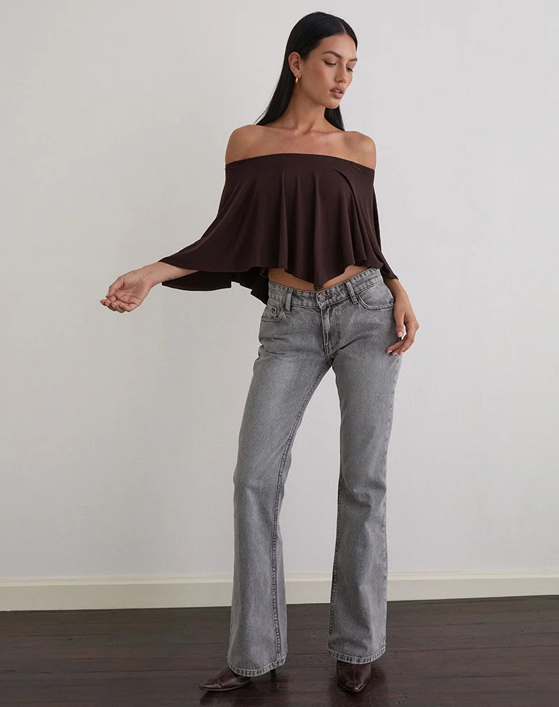 Poncho Kanela en jersey chocolat amer