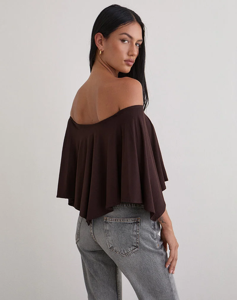 Poncho Kanela en jersey chocolat amer