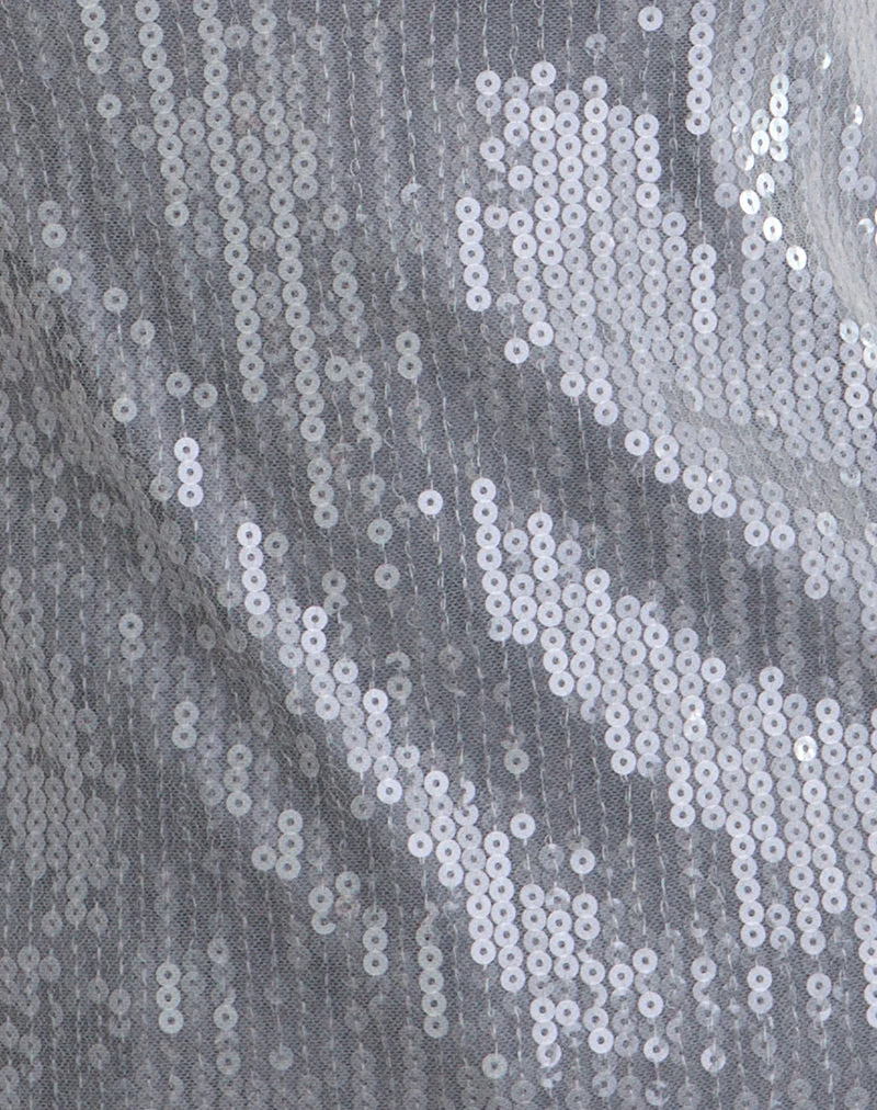 Gilet Damske en paillettes transparentes teintées gris