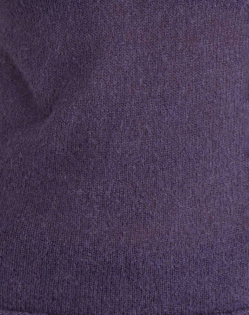 Top à manches longues Miku en maille transparente violet