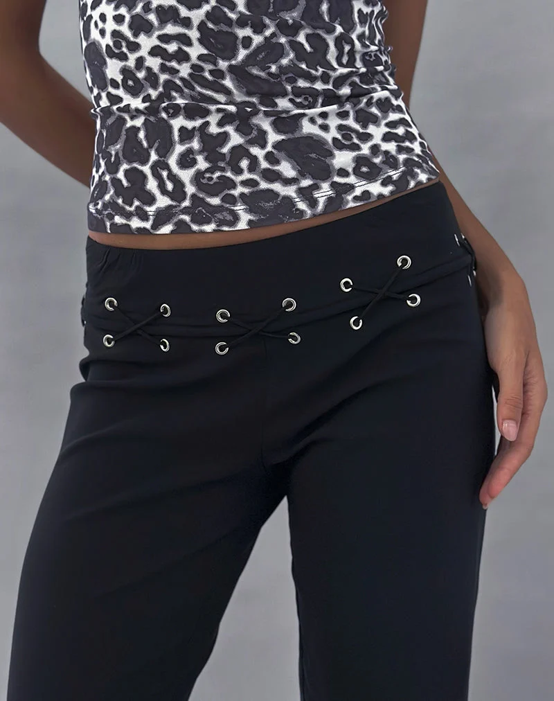 Pantalon à lacets Lirina en tailleur noir