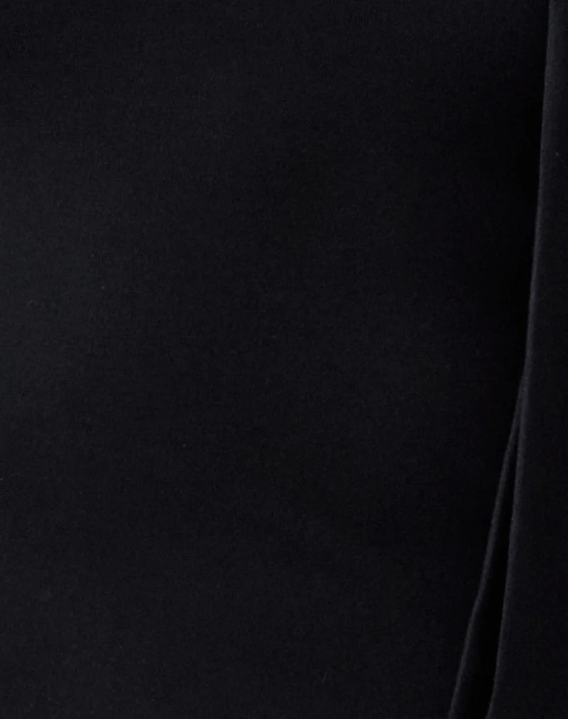 Jayahe Top à une manche en jersey de rayonne noir