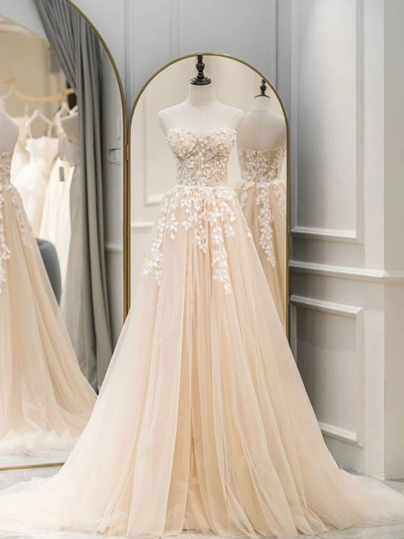 Superbes robes de bal longues en tulle bleu chérie