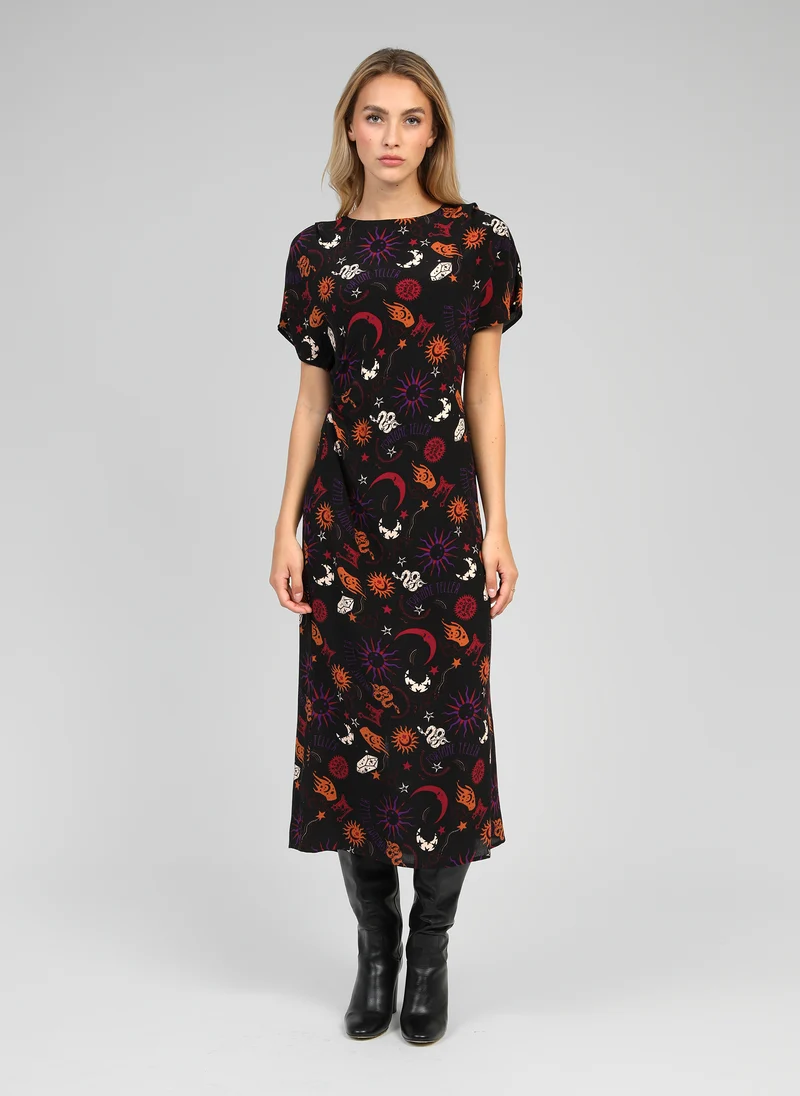 ROBE MIDI MALORA boheme noir