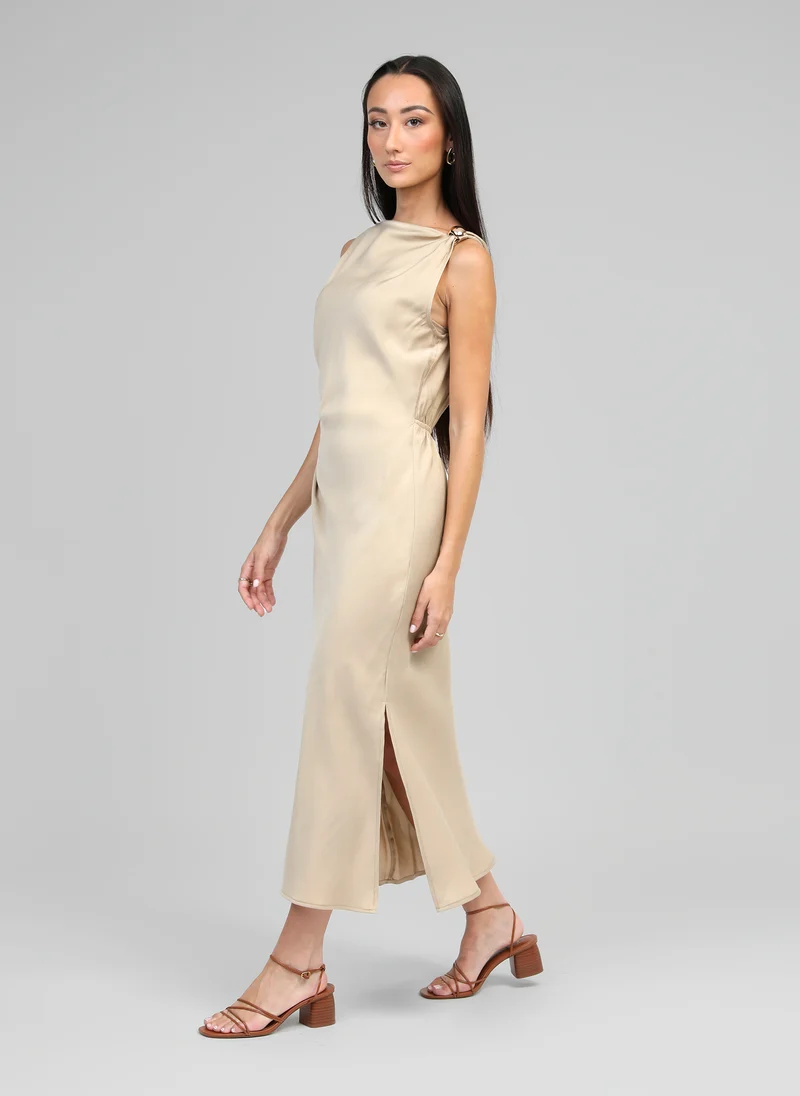 ROBE MIDI MIRKA beige
